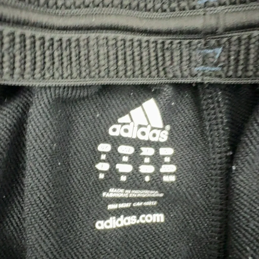 Adidas Pants Mens M Black Polyester Elastic Waist Activewear Sportswear Joggers